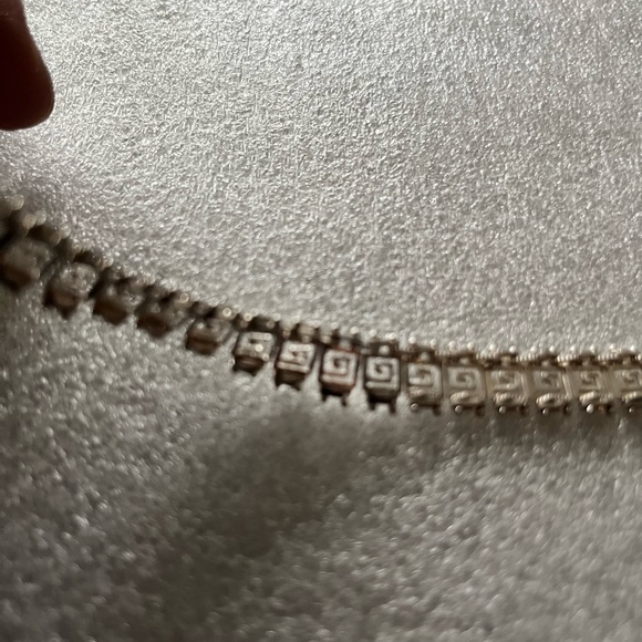 Vintage Sterling Silver Mexico L92 925 Greek Key Pattern Link 16" Necklace - Picture 8 of 10